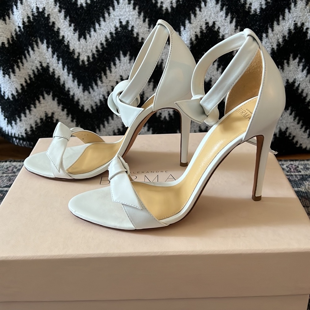 Alexandre Birman Clarita Sandal 100mm 4” white 36.5 36 1/2